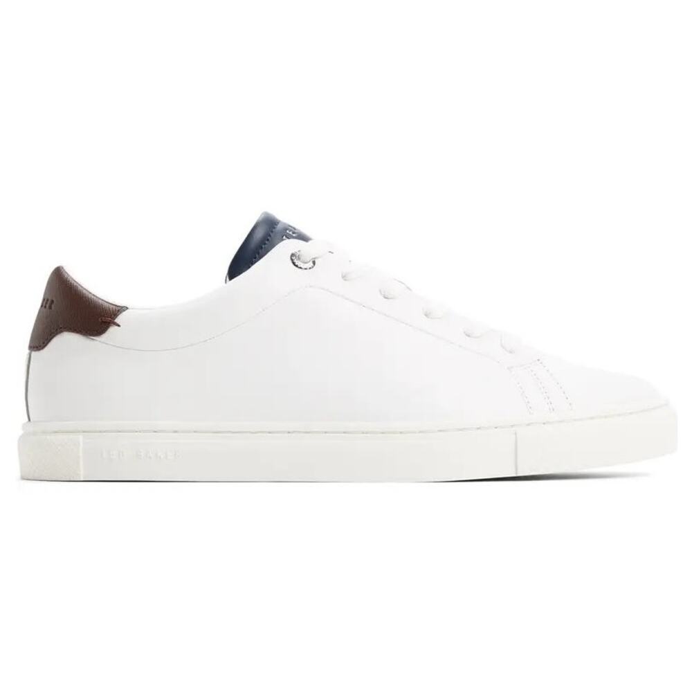 Ted Baker Men's Robberto Lace Up White Low Top Leather Sneakers Size 11